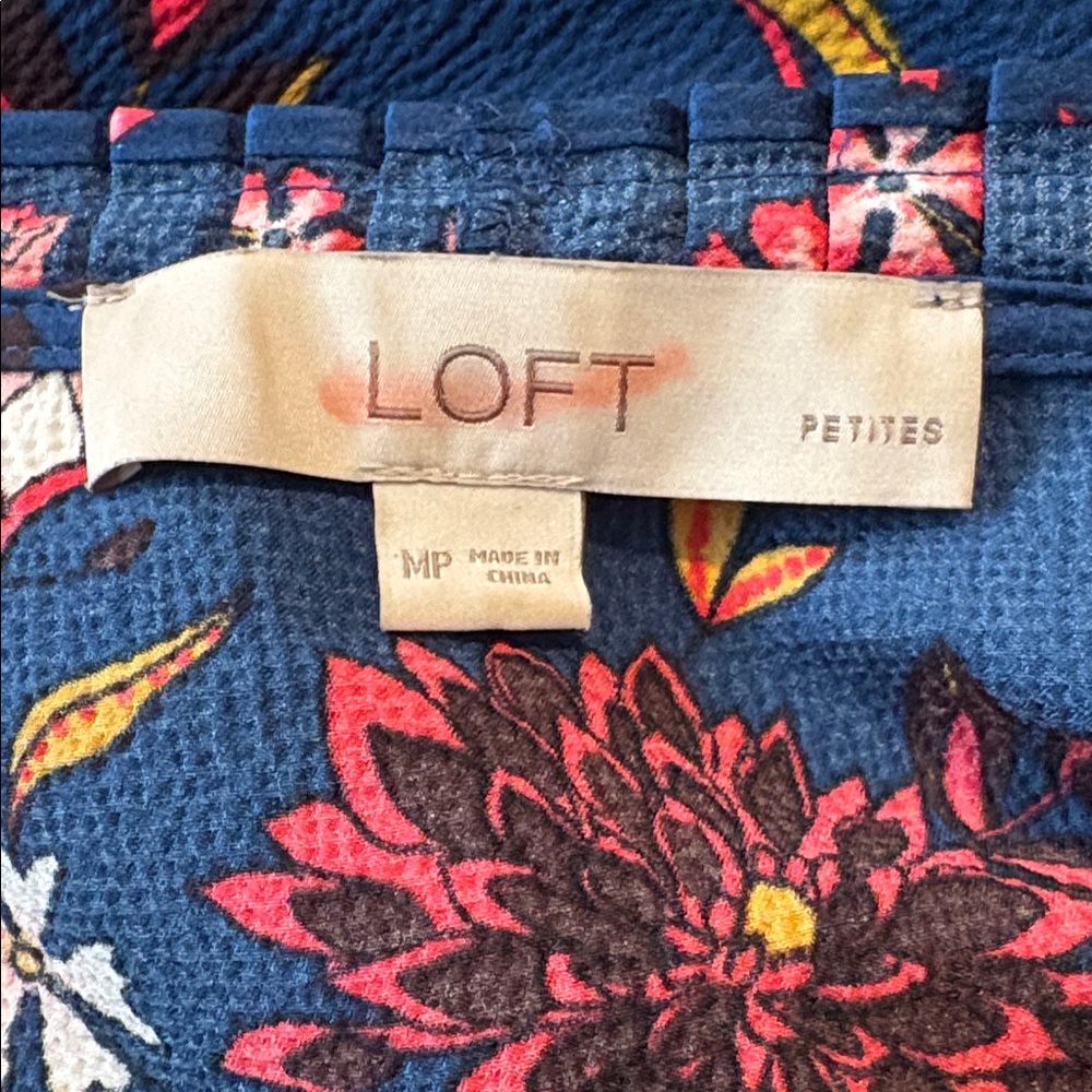 LOFT Wildflower Satin Shift Dress w/ Cuffed Balloon sleeves in Vibrant Colors MP - Picture 11 of 11